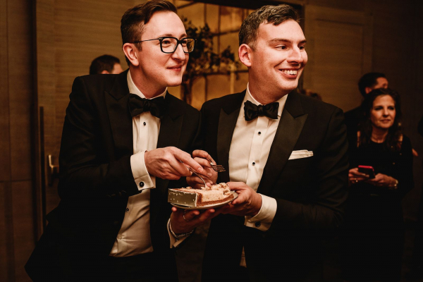 allure entertainment director Andy Eugene Shevertalov with husband wedding hair and makeup ideas