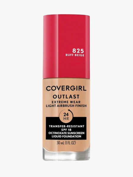 CoverGirl Outlast Extreme Wear Foundation in branded component on a light gray background